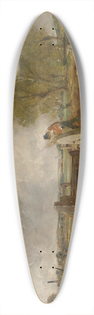 John Constable - Study of A boat passing a lock 39.3 inch art pintail longboard deck