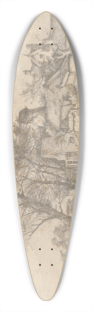 John Crome - Back of the New Mills, Norwich 39.3 inch art pintail longboard deck