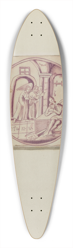 John Dixon - Fireplace Tile 39.3 inch art pintail longboard deck