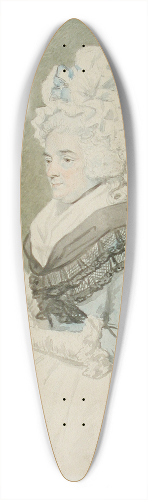 John Downman - Old Lady with Magnifying Glass 39.3 inch art pintail longboard deck John Downman - Old Lady with Magnifying Glass 39.3 inch art pintail longboard deck