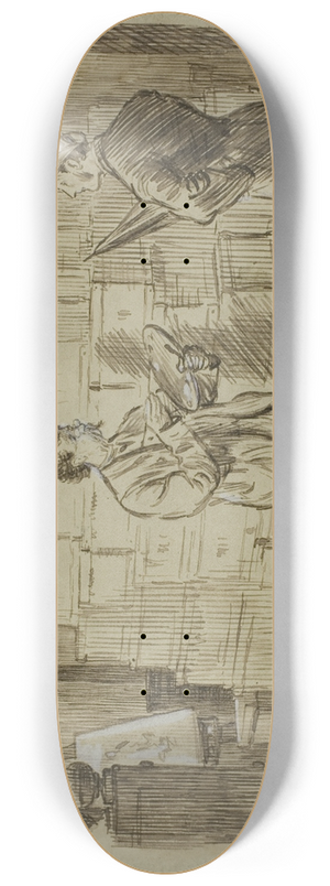 Charles Samuel Keene - In the Studio 8.25 inch art skate deck
