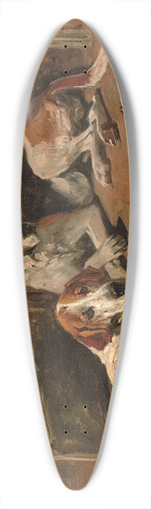 John Emms - Hounds and a Terrier in a Stable 39.3 inch art pintail longboard deck John Emms - Hounds and a Terrier in a Stable 39.3 inch art pintail longboard deck