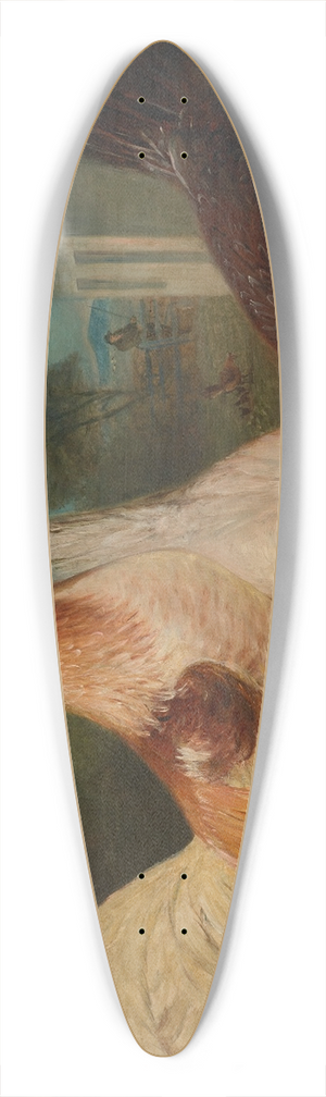 John Ferneley - Chickens in a barnyard 39.3 inch art pintail longboard deck