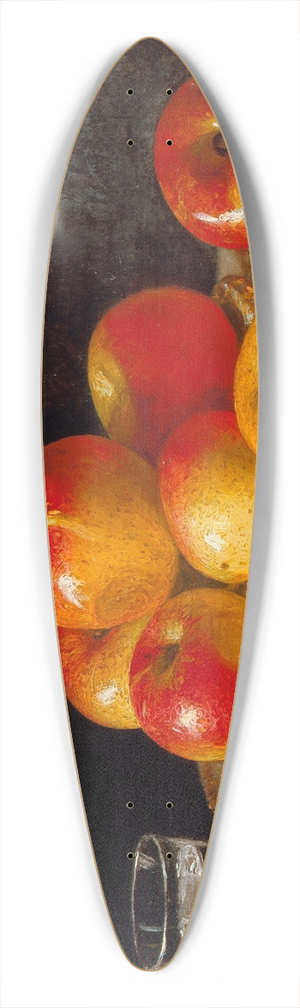 John F. Francis - Still Life, Apples and Chestnuts 39.3 inch art pintail longboard deck
