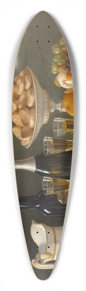 John F. Francis - Wine, Cheese, and Fruit 39.3 inch art pintail longboard deck