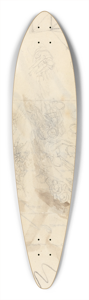 John Flaxman - Angels Descending to the Daughters of Men 39.3 inch art pintail longboard deck John Flaxman - Angels Descending to the Daughters of Men 39.3 inch art pintail longboard deck