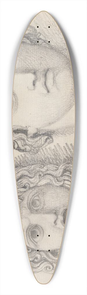 John Flaxman - A Roman Tragic Mask and a Male Head 39.3 inch art pintail longboard deck John Flaxman - A Roman Tragic Mask and a Male Head 39.3 inch art pintail longboard deck