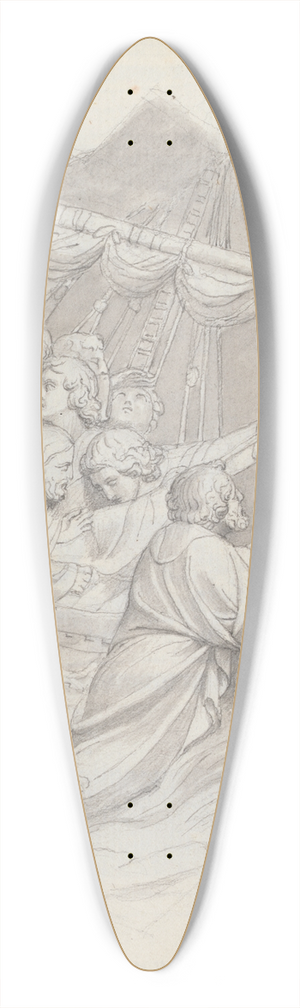 John Flaxman - Christ in the Storm, from Lorenzo Ghibertis Baptistery Doors, Florence 39.3 inch art pintail longboard deck
