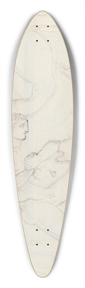 John Flaxman - Hercules Fighting the Lion, Church of Santa Maria Sopra Minerva, Rome 39.3 inch art pintail longboard deck