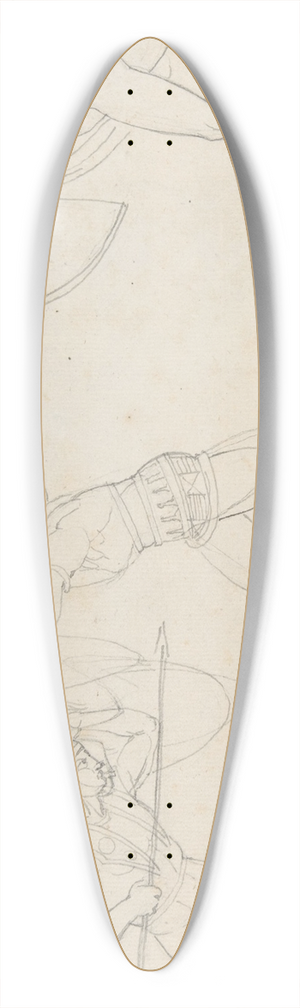 John Flaxman - Illustration for Seven Chiefs Against Thebes 39.3 inch art pintail longboard deck