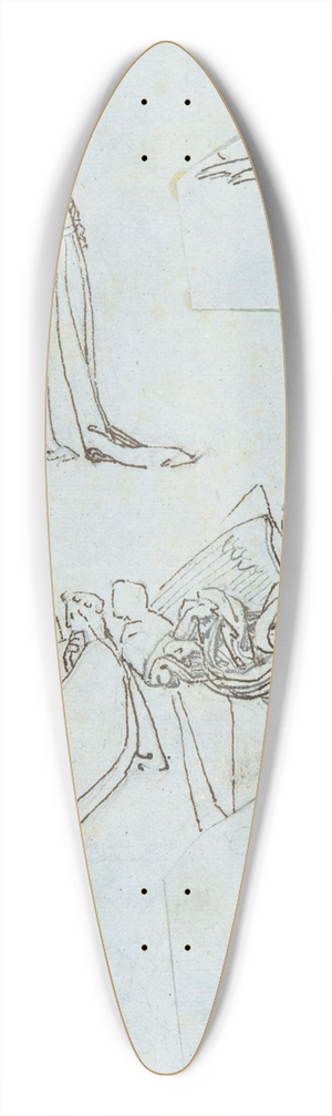 John Flaxman - Sheet of Sketches 39.3 inch art pintail longboard deck