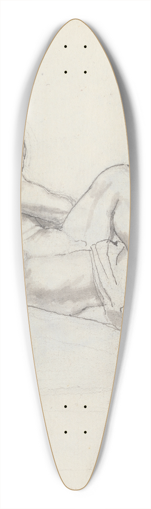 John Flaxman - Study of Day by Michalengelo, Tomb of Giuliano de Medici, Church of San Lorenzo, Florence 39.3 inch art pintail longboard deck