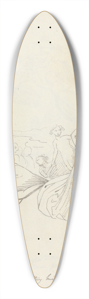 John Flaxman - Titania. Not for thy Kingdom.Fairies, away; 39.3 inch art pintail longboard deck John Flaxman - Titania. Not for thy Kingdom.Fairies, away; 39.3 inch art pintail longboard deck