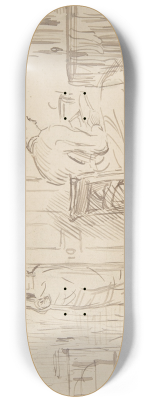 Charles Samuel Keene - Two Nursemaids 8.25 inch art skate deck