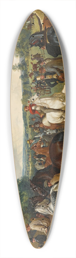 John Frederick Herring Snr. - A horse fair on Southborough Common 39.3 inch art pintail longboard deck