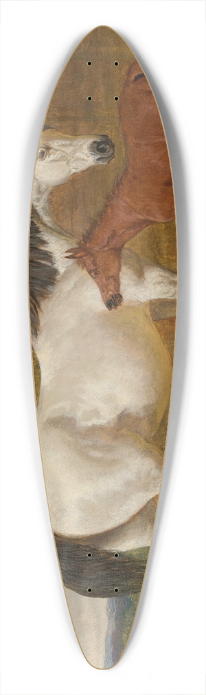 John Frederick Herring Snr. - A mare and foal beside a field shelter 39.3 inch art pintail longboard deck John Frederick Herring Snr. - A mare and foal beside a field shelter 39.3 inch art pintail longboard deck