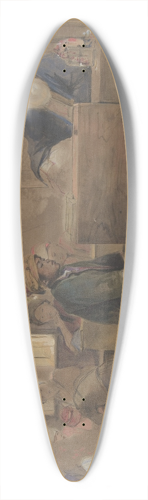 John Frederick Lewis - Arab School 39.3 inch art pintail longboard deck John Frederick Lewis - Arab School 39.3 inch art pintail longboard deck