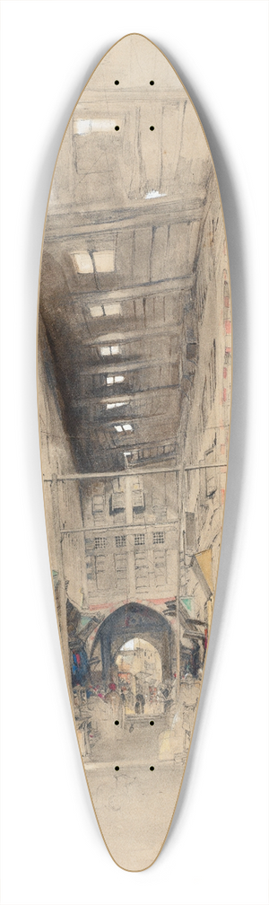 John Frederick Lewis - The Bezestein Bazaar, El Khan Khalil, Cairo 39.3 inch art pintail longboard deck
