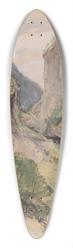 John Frederick Lewis - The Via Mala 39.3 inch art pintail longboard deck