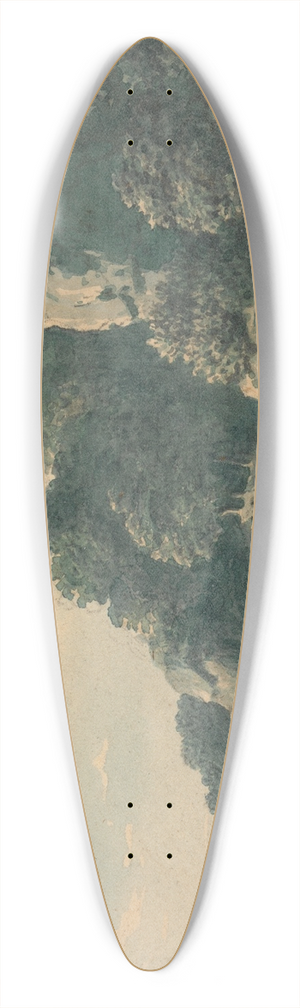 John Glover - River with Fishermen 39.3 inch art pintail longboard deck