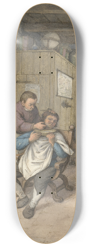 Adriaen van Ostade - A Barbershop 8.25 inch art skate deck