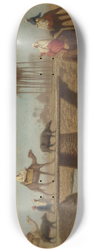 Charles Thodore Frre - A Bridge, High Egypt 8.25 inch art skate deck