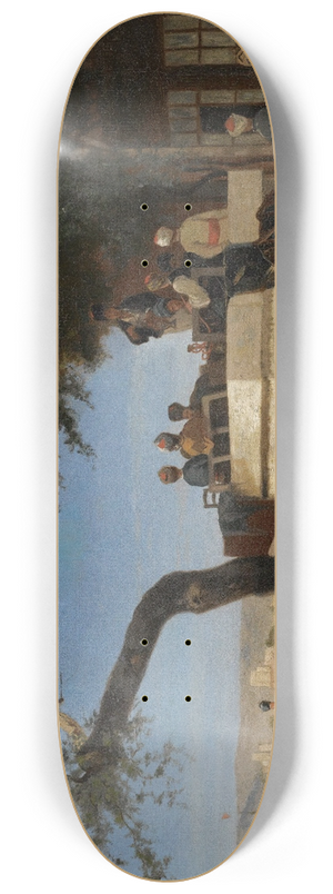 Charles Thodore Frre - Au Caf 8.25 inch art skate deck