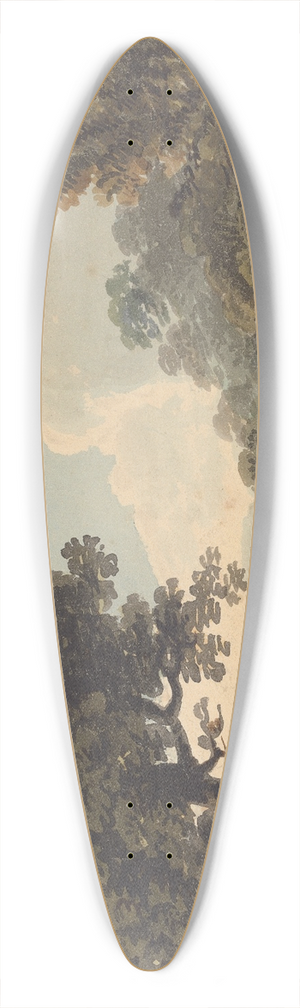 John Henry Campbell - Landscape with a Distant View of London 39.3 inch art pintail longboard deck