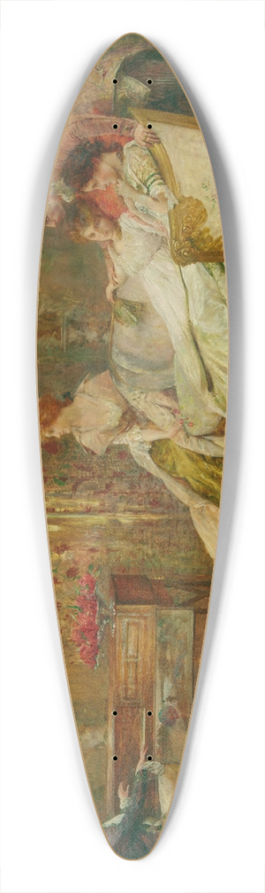 John Henry Frederick Bacon - An elegant soire 39.3 inch art pintail longboard deck