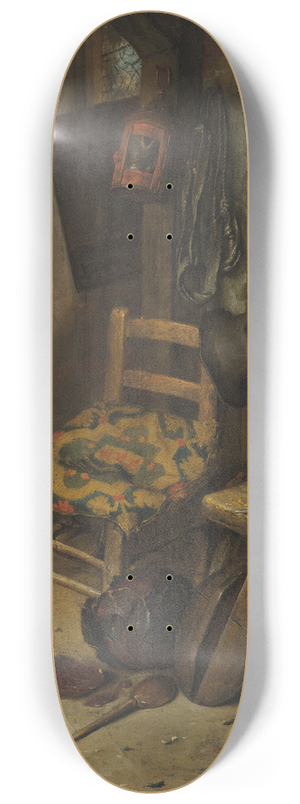 Adriaen van Ostade - A kitchen interior with a mother and child 8.25 inch art skate deck