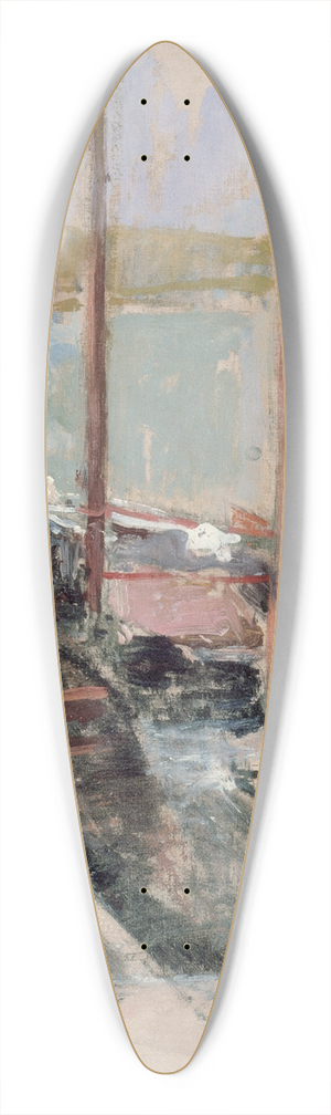 John Henry Twachtman - Harbor Scene 39.3 inch art pintail longboard deck