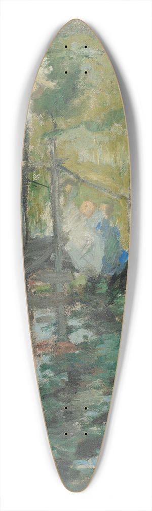 John Henry Twachtman - Summer Afternoon (Figures On A Bridge) 39.3 inch art pintail longboard deck