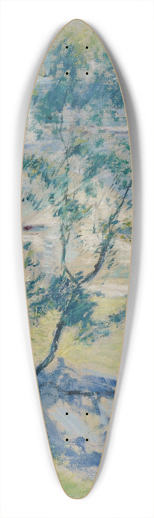 John Henry Twachtman - The Wild Cherry Tree 39.3 inch art pintail longboard deck