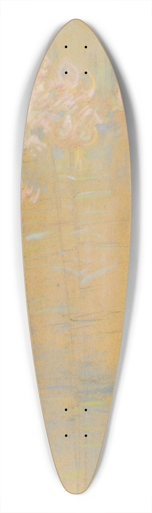 John Henry Twachtman - Tiger Lilies 39.3 inch art pintail longboard deck