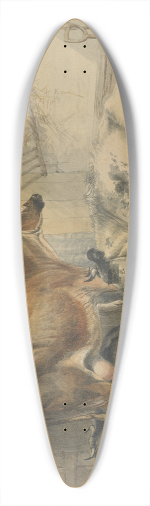 John Holding - Cows 39.3 inch art pintail longboard deck