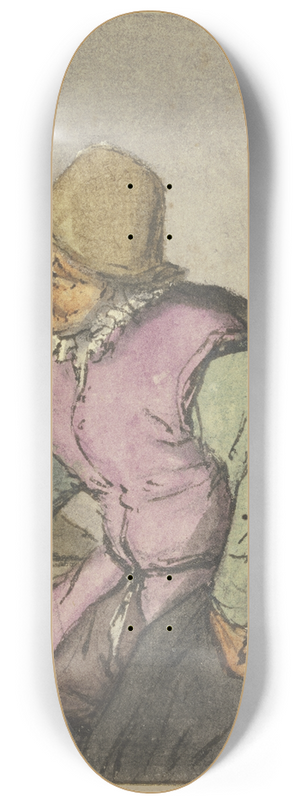 Adriaen van Ostade - An einem Tisch sitzender Bauer mit Glas, nach links 8.25 inch art skate deck