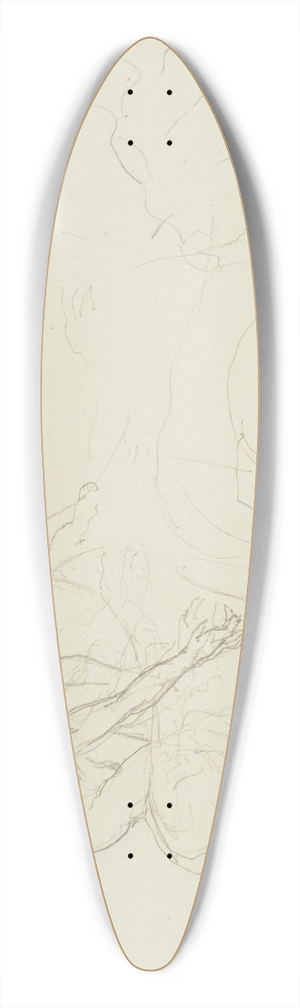 John La Farge - Achilles and Xanthus 39.3 inch art pintail longboard deck