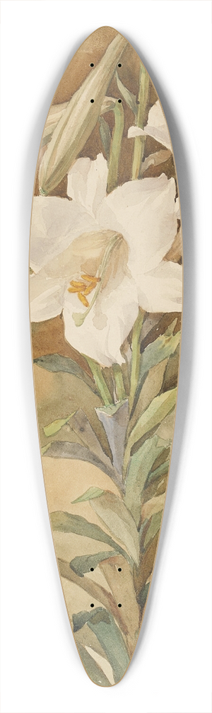 John La Farge - Still Life of Easter Lilies 39.3 inch art pintail longboard deck