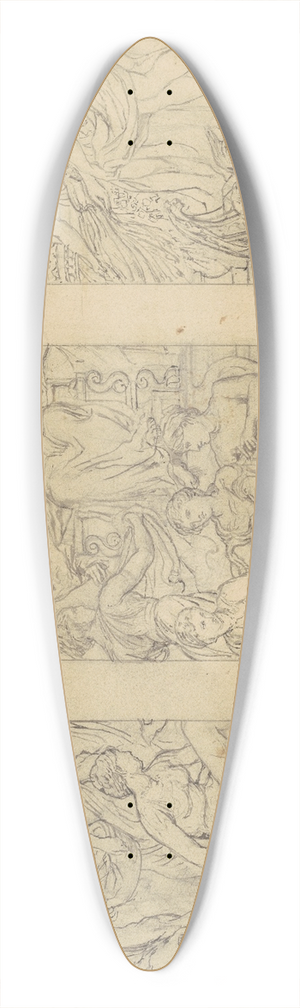 John La Farge - Study for Commerce 39.3 inch art pintail longboard deck