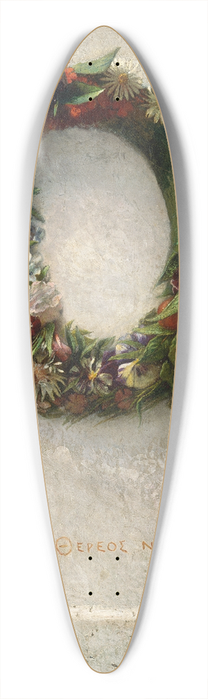 John La Farge - Wreath of Flowers 39.3 inch art pintail longboard deck