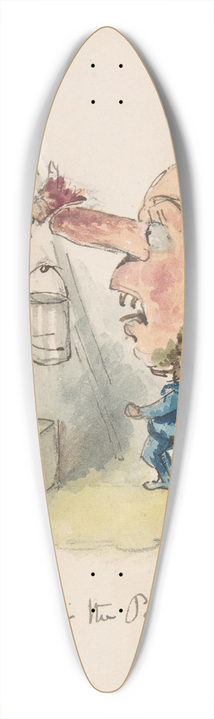 John Leech - Preparing for the Pantomime 39.3 inch art pintail longboard deck John Leech - Preparing for the Pantomime 39.3 inch art pintail longboard deck