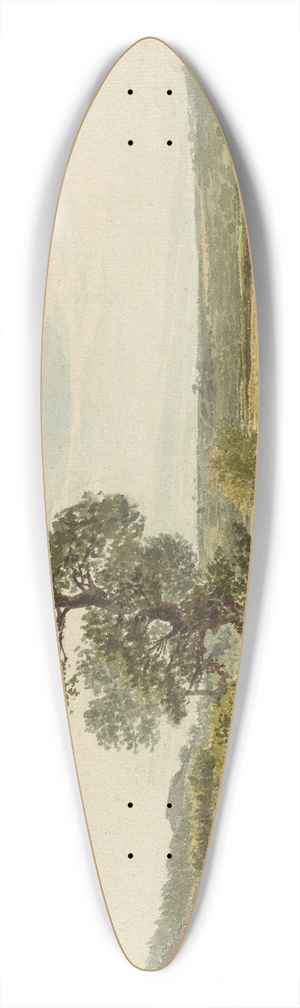John Linnell - A Landscape in Snowdonia with a Tree in the Foreground 39.3 inch art pintail longboard deck