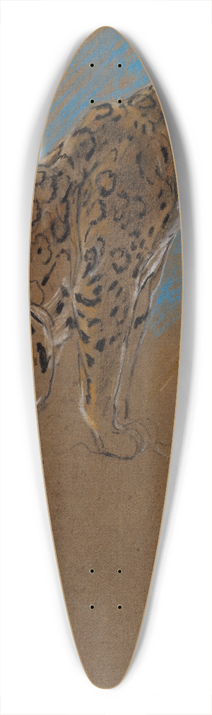 John Macallan Swan - Study of a Jaguar 39.3 inch art pintail longboard deck