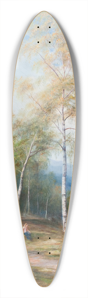 John MacWhirter - By a silver birch 39.3 inch art pintail longboard deck