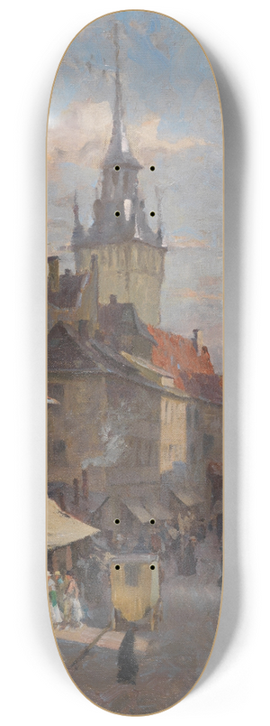 Charles Vetter - Blick vom Petersbergl auf das Alte Rathaus in Mnchen 8.25 inch art skate deck