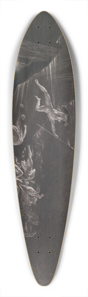 John Martin - The Fall of the Rebel Angels 39.3 inch art pintail longboard deck