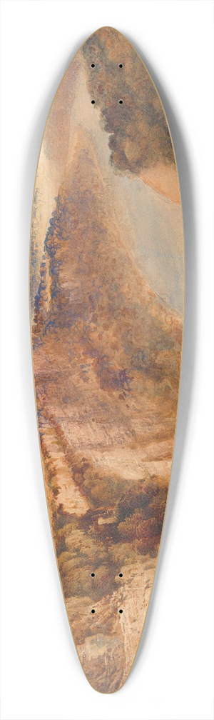 John Martin - View on the River Wye, Looking towards Chepstow 39.3 inch art pintail longboard deck
