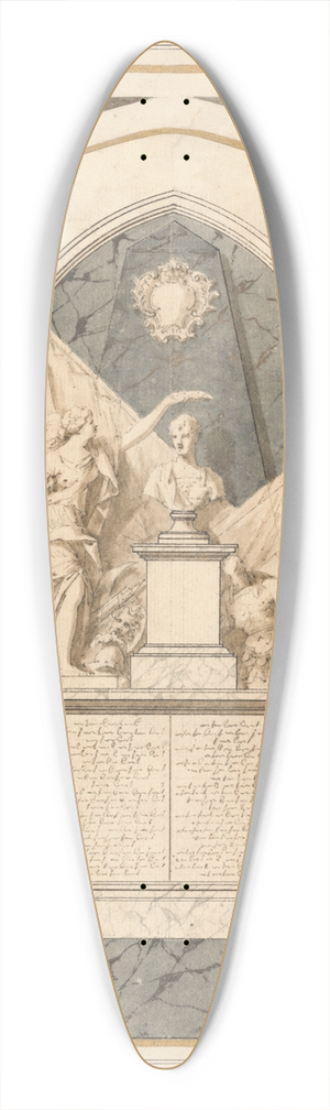 John Michael Rysbrack - Admiral Vernons Monument in Westminster Abbey 39.3 inch art pintail longboard deck