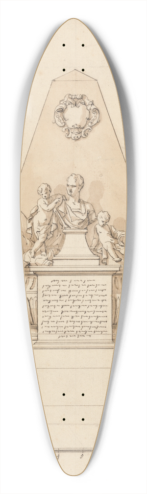 John Michael Rysbrack - A Monument (male bust with military emblems) 39.3 inch art pintail longboard deck