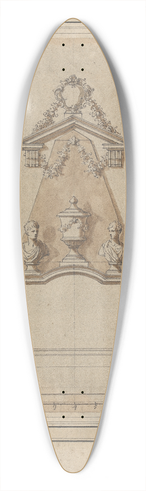 John Michael Rysbrack - Design for a Monument to Sir James Reade, Hatfield 39.3 inch art pintail longboard deck
